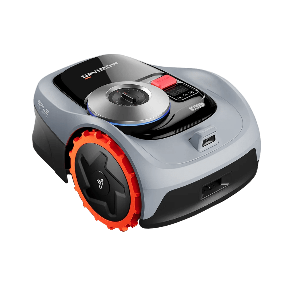 Segway Navimow i105e, robot cortacésped gris con disco RTK plateado