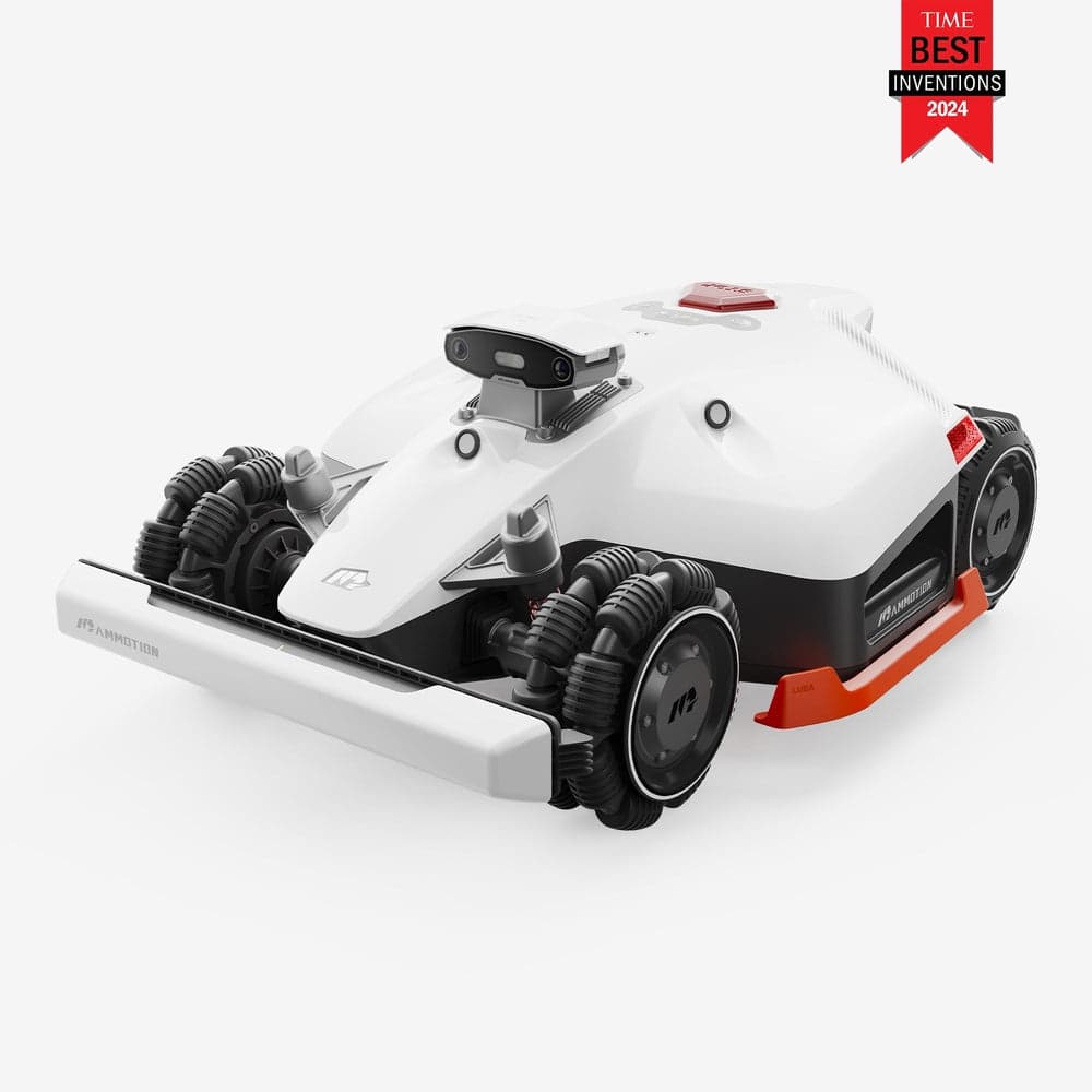 Mammotion Luba 2 AWD, robot cortacésped blanco con cámara de visión IA