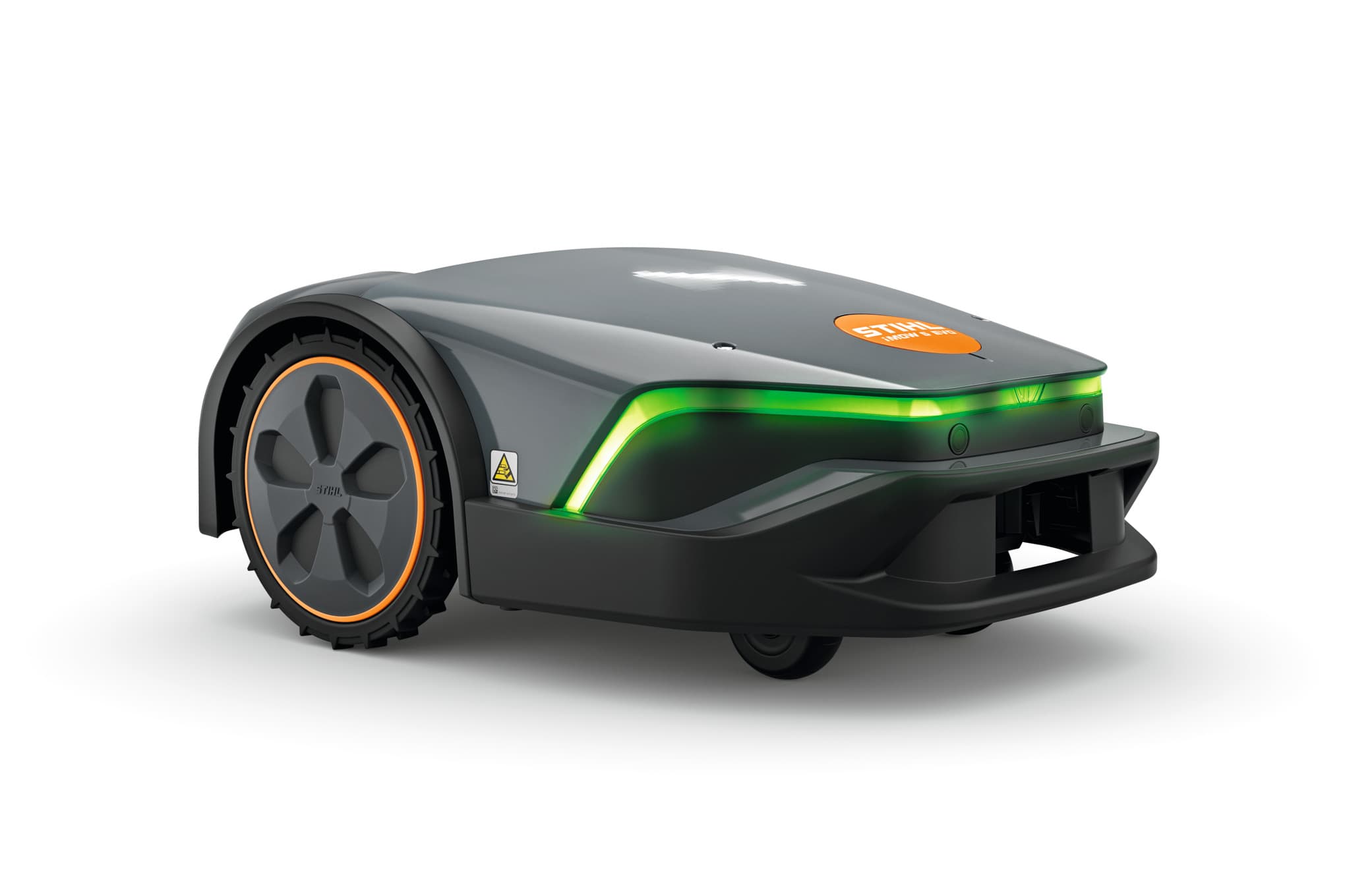 Stihl iMOW 5 EVO, robot cortacésped naranja y gris